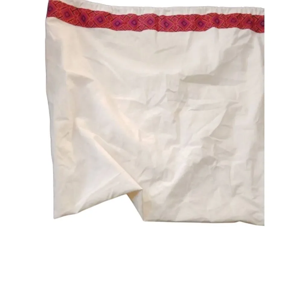 Tory Burch Cream Duster with Pink and Red Geometric Trim (511)